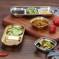 spice rectangle gravy boats divided spice plates stainless steel sauce dish serving tray
