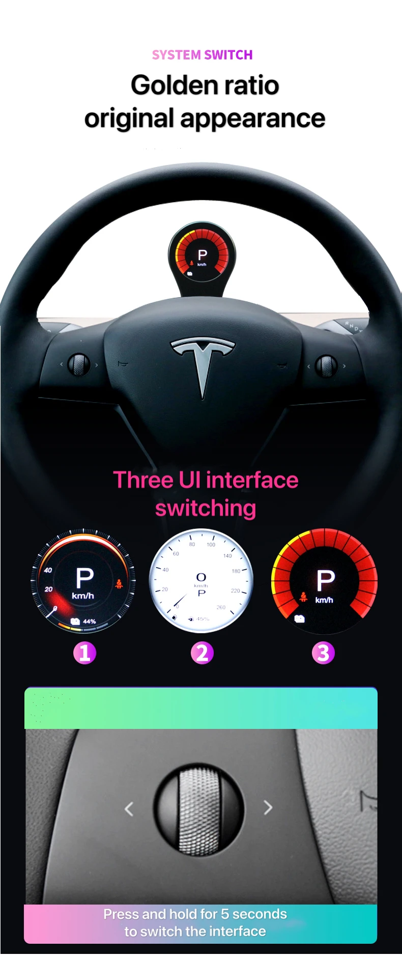 

Приборная панель Tesla не требует установки сломанных проводов
