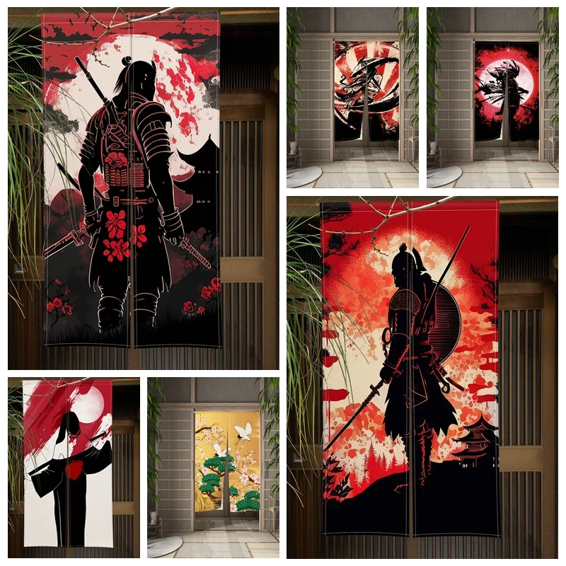 

Japanese Style Door Curtain Comics Dining Room Door Decor Curtain Partition Curtain Drape Kitchen Entrance Hanging Half-Curtain