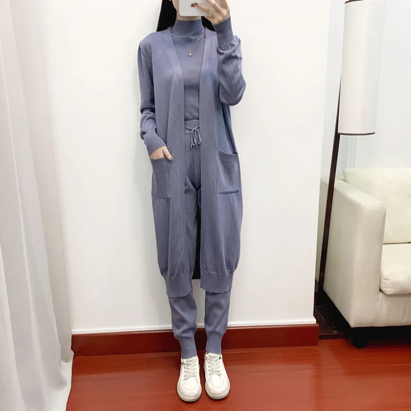 Женский Модный Комплект Свитеров Спортивная Одежда Из 3 Предметов Осень 2023