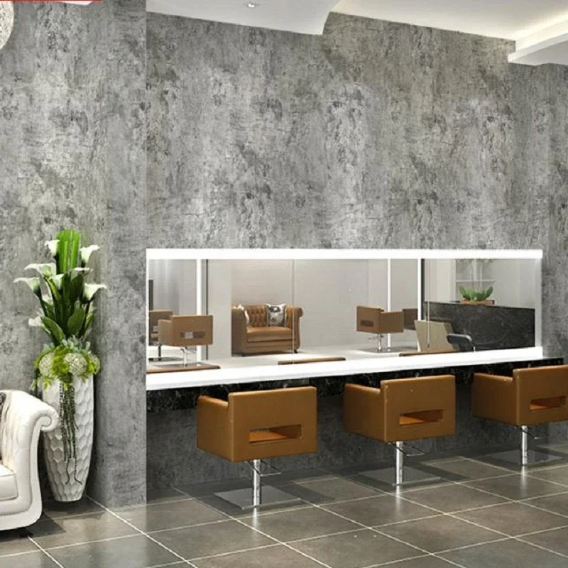 Ретро простые серые ПВХ Тяжелые Виниловые обои для стен гостиной бара кафе