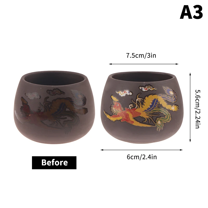 

Набор чайных чашек и блюдец BIGHSM Фиолетовая глина Дракон Феникс