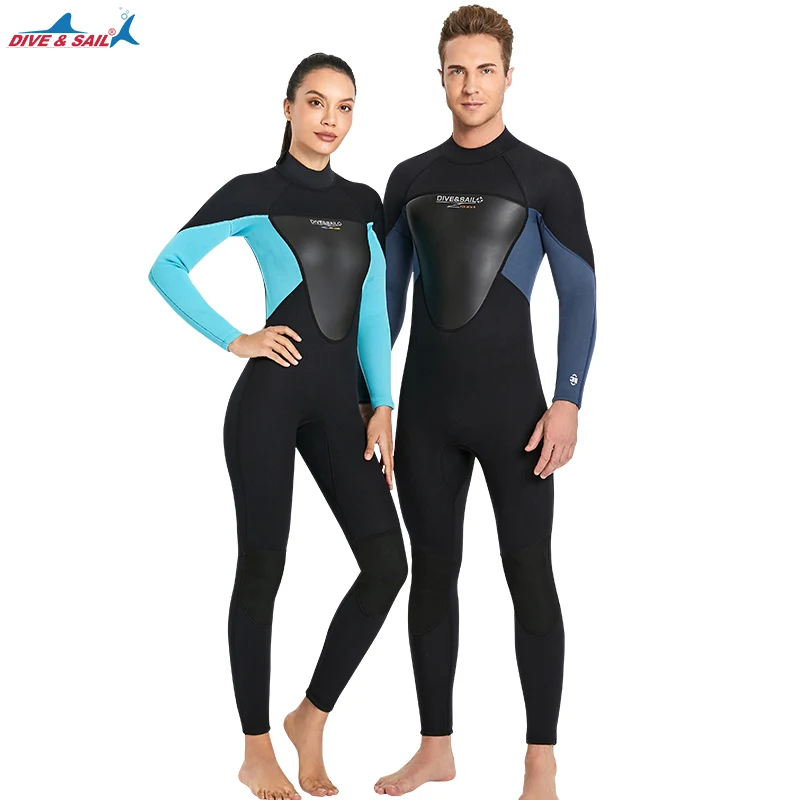 Wetsuits Men Women 3mm Neoprene Full Wetsuits Scuba Diving Surfing Swimming Long Sleeve Keep Warm Back Zip for Water Sports