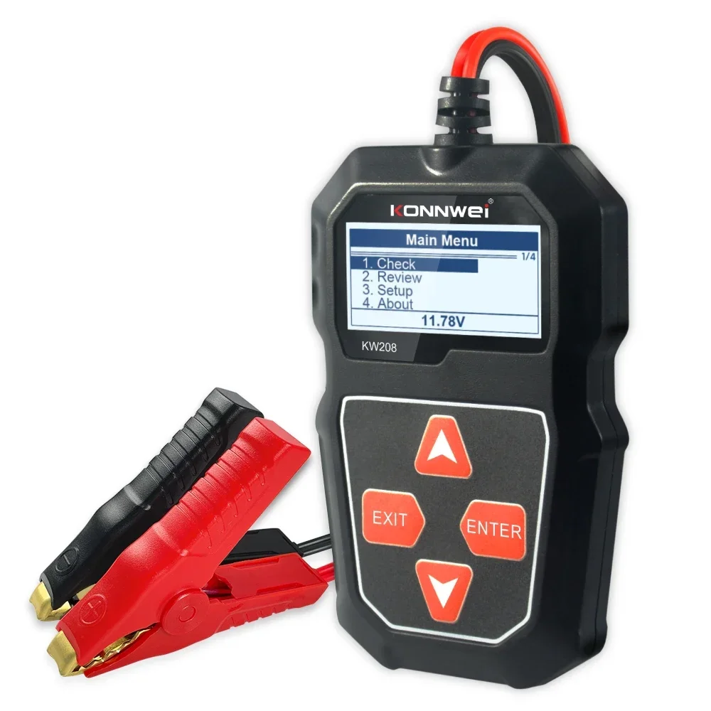 KONNWEI KW208 Тестер автомобильного аккумулятора 12 В 100–2000CCA зарядки при запуске