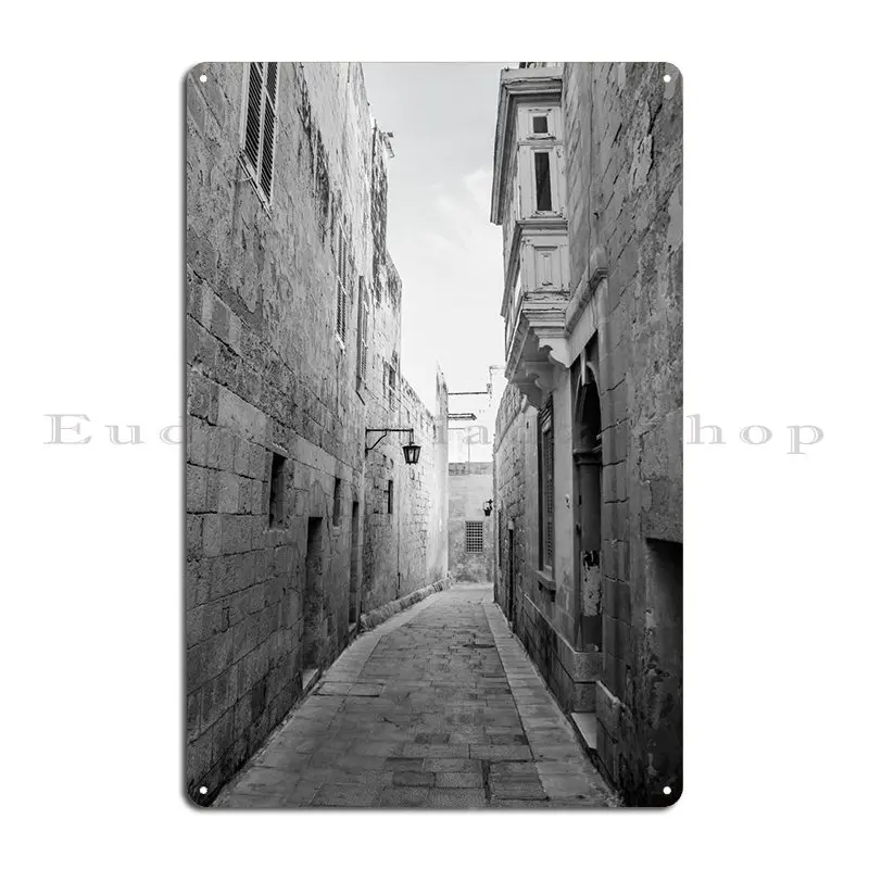 Средиземноморская улица металлический плакат планшетофон железная печать