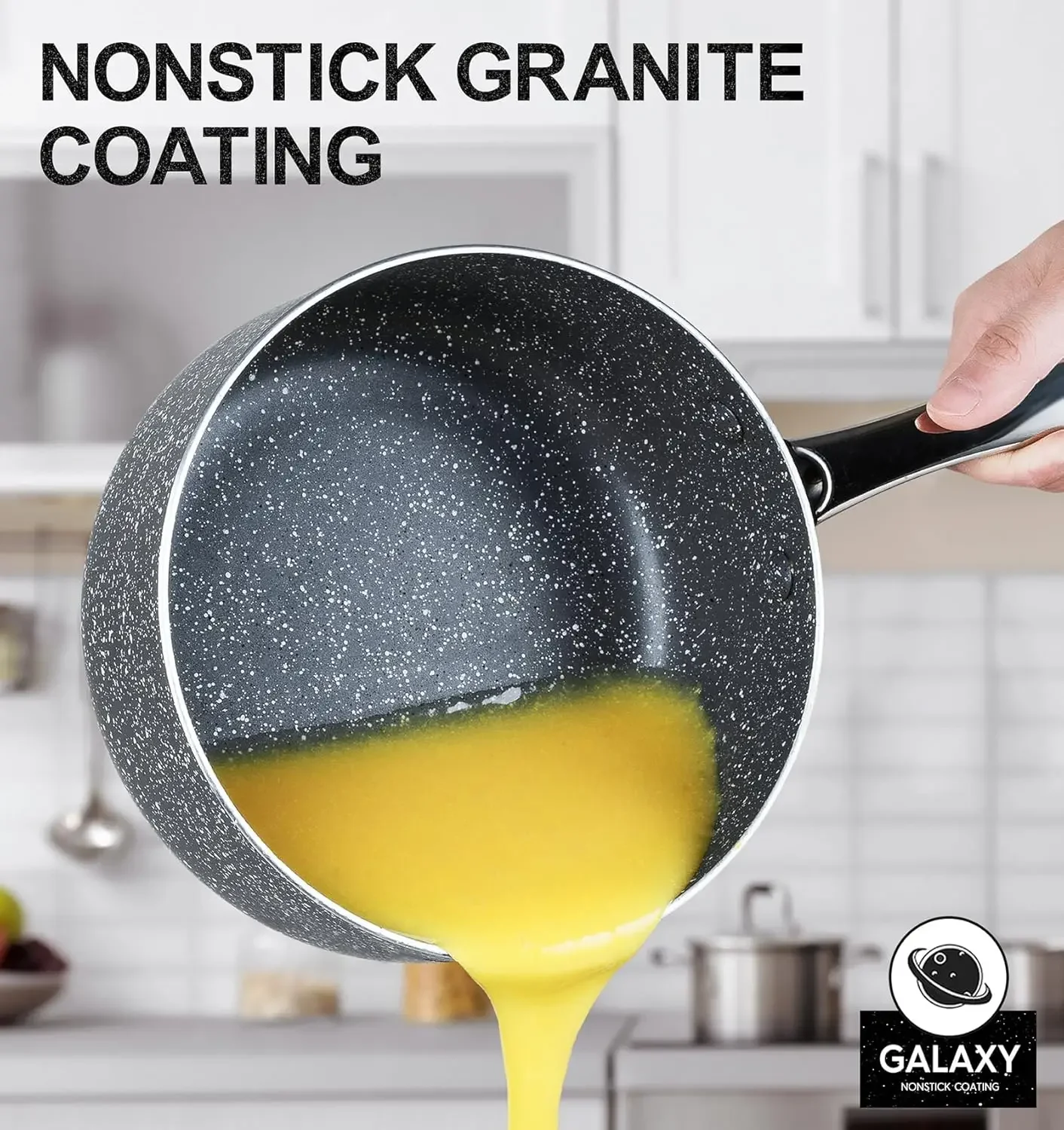 Кастрюля для соуса с крышкой 3QT Маленькая кастрюля антипригарным покрытием