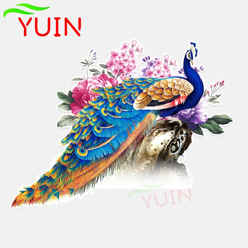 

Mysterious Beautiful Peacock Colored Car Sticker Fashionable PVC Bumper Graphic Decoration High Quality Waterproof Decal 17*13cm