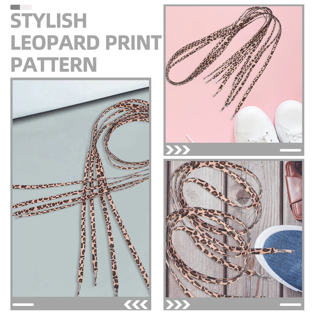 2 пары длинных шнурков с леопардовым кружевом модные кроссовки белые ботинки из