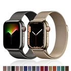 Ремешок металлический для Apple watch band 44 мм 40 мм 38 мм 42 мм, магнитный браслет для iWatch Series 4 3 SE 6 7 45 мм 41 мм