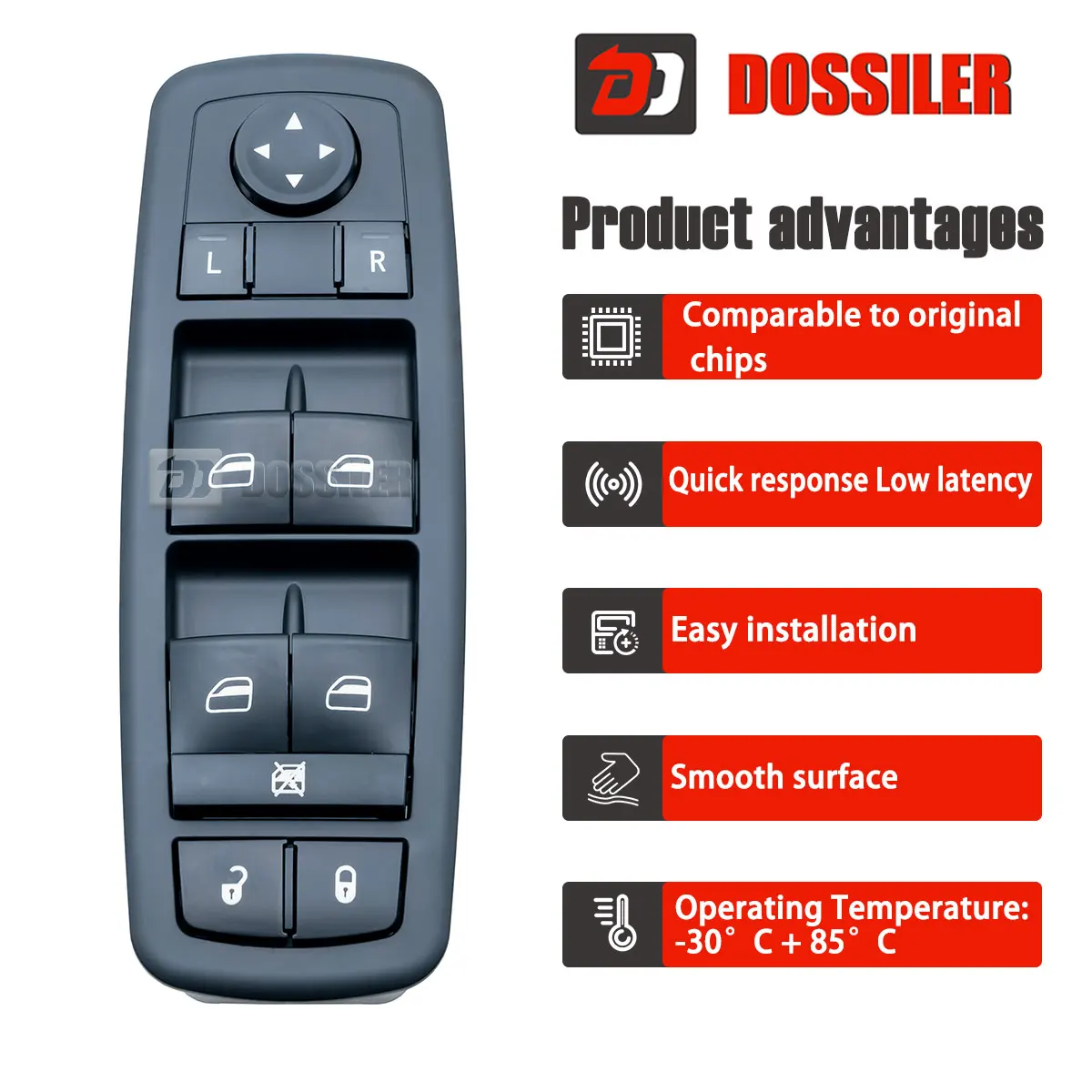 Фото 4602535AG Dossiler 3-контактный главный переключатель стеклоподъемника для Dodge Grand Caravan, для Chrysler Town & Country 4602535Ad 4602535AC №2
