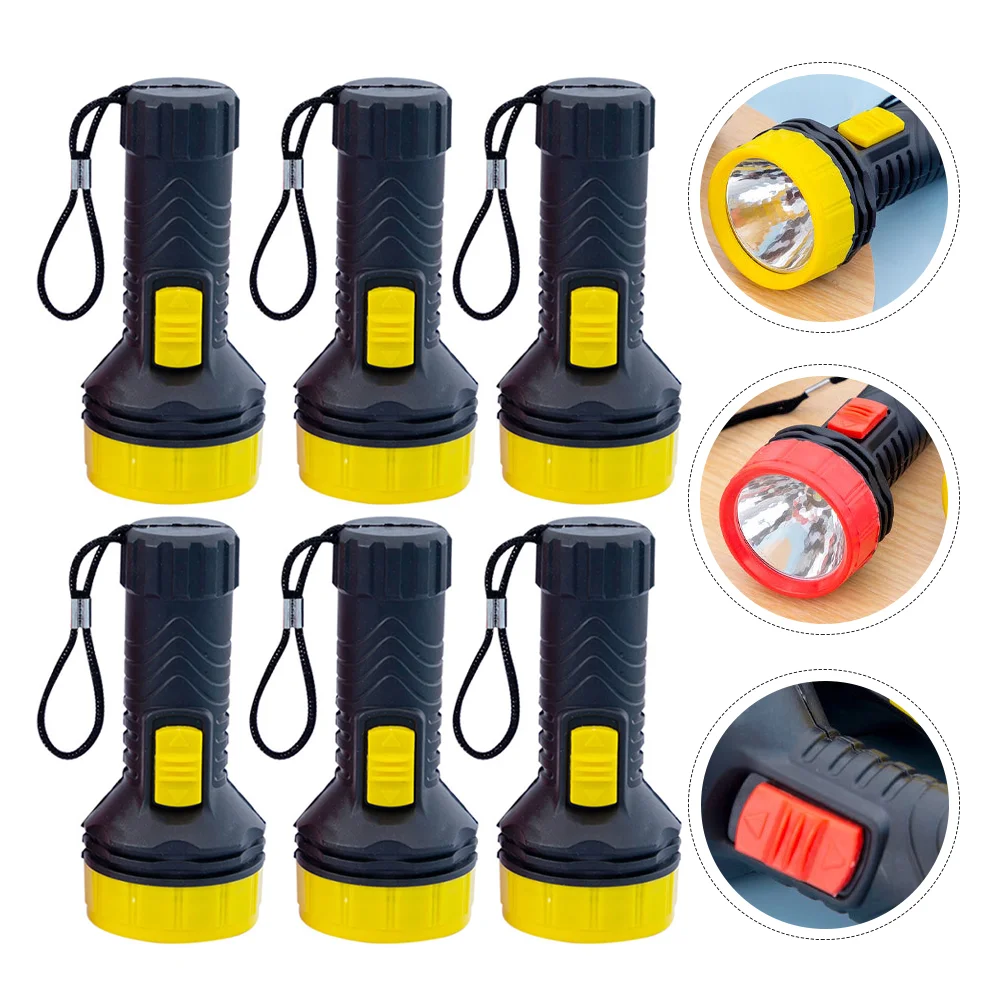 

6 Pcs Bike LED Mini Flashlight Night Reading Lightweight Handheld Flashlights Kids Small Cycling Lanyards Child