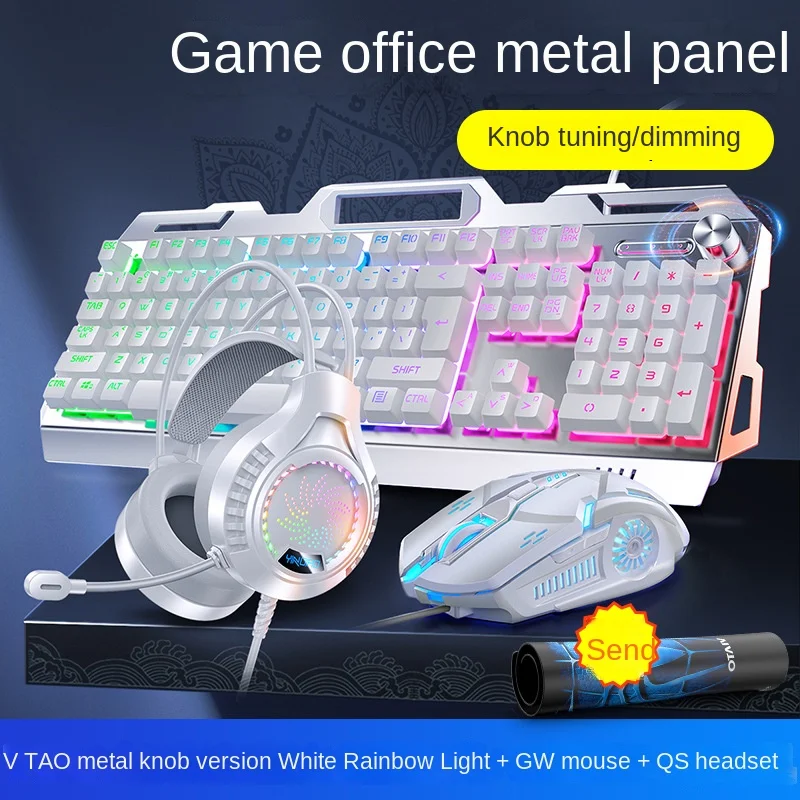 

Gaming Keyboard and Mouse Headphone Gamer Kit Accessories Backlit USB Wired Computer Keyboard Mechanical 3 In1 Teclado Clavier
