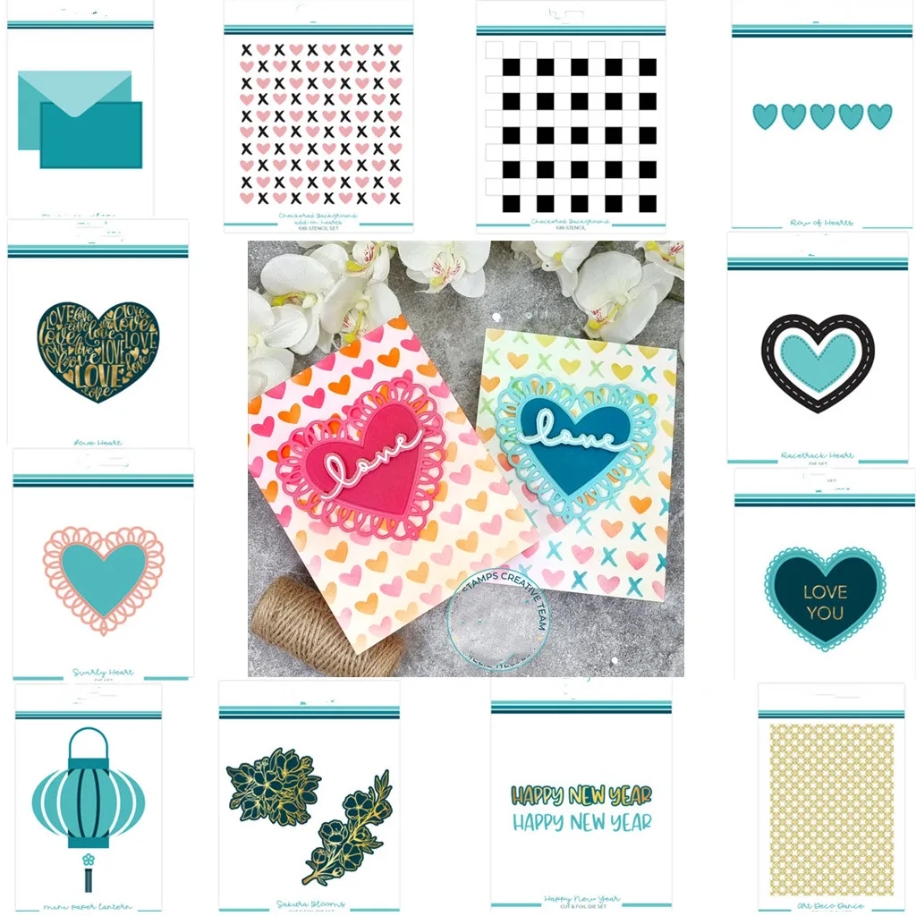 

Dainty Heart 2023 New Valentine's Day Metal Cutting Dies Hot Foil Stencil Molds Scrapbooking Paper Making Template Handmade Card