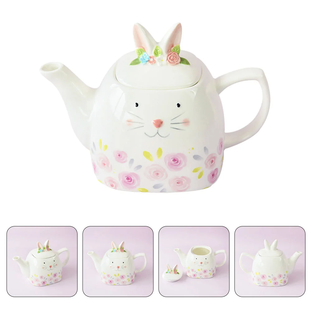 

Керамический чайник в виде кролика, 1 шт., фарфоровый чайник, изысканный чайник для дома, столовой, домашней вечеринки