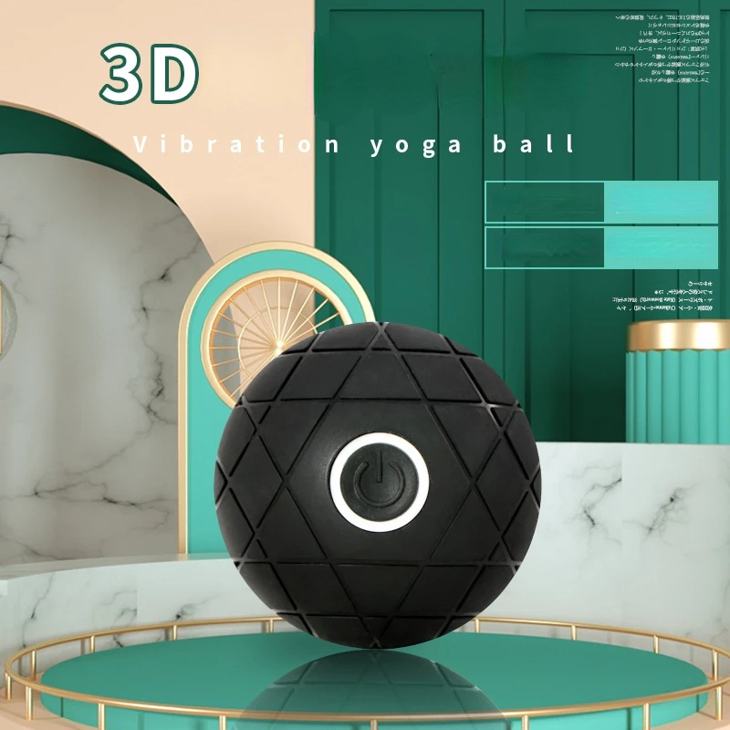 

3D Vibration Yoga Ball Muscle Relaxation Massage Fitness Ball Muscle Deep Silicone Charging Vibration Handheld Massage Ball