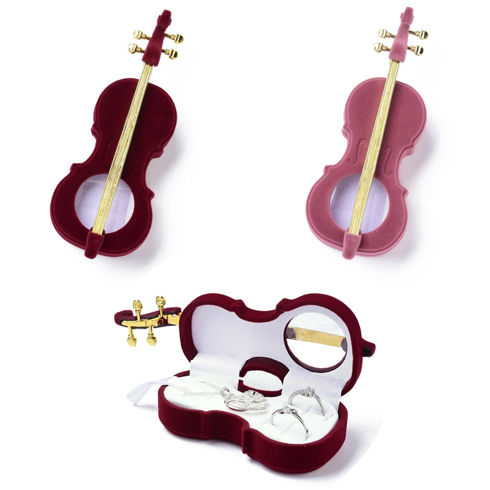 5pcs 3D Cartoon Velvet Ring Box Jewelry Set Box Creative Multicolor Displaying Box Mixed Shapes DIY Gift Packaging Findings