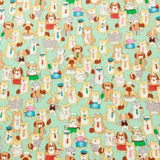 1 шт. хлопковая ткань с мультяшными собаками 45x140 см