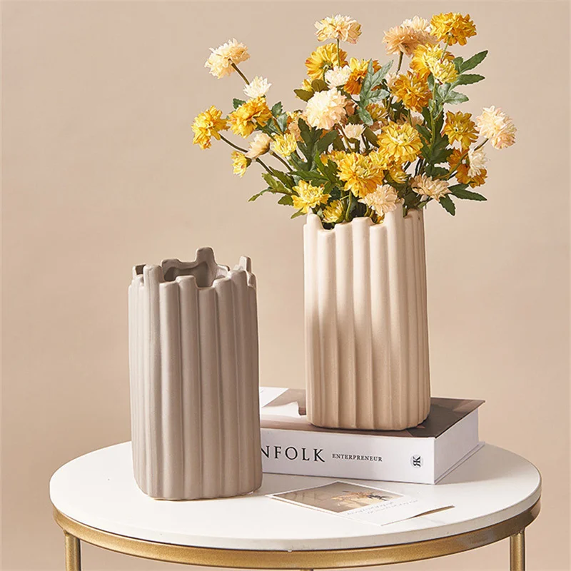 

Керамическая ваза, цветочные горшки, декоративное Современное украшение, домашние полосатые вазы, декор для гостиной, украшение для стола, ...