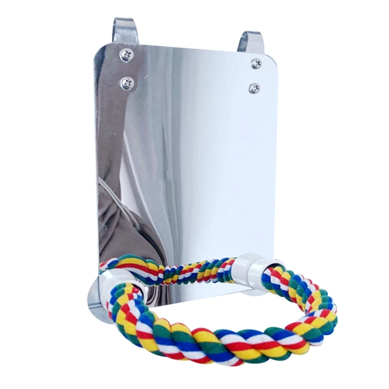 

Acrylic Bird Mirror with Rope Perches Bird Toys Swing Comfy Perch for Parakeet Cockatiel Conure Lovebirds Finch Canaries hamaca