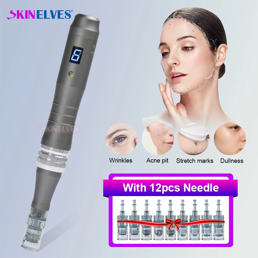 

Dr Pen M8 с 12 шт. иглами, беспроводная микроиглы, профессиональная Дерма ручка, Автоматическая микро игла, мезотерапия, красота, машина