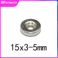 2050100pcs diameter magnet round countersunk magnets 15x3 5mm neodymium disc magnetic 153 5 mm 15x3 mm hole 5mm