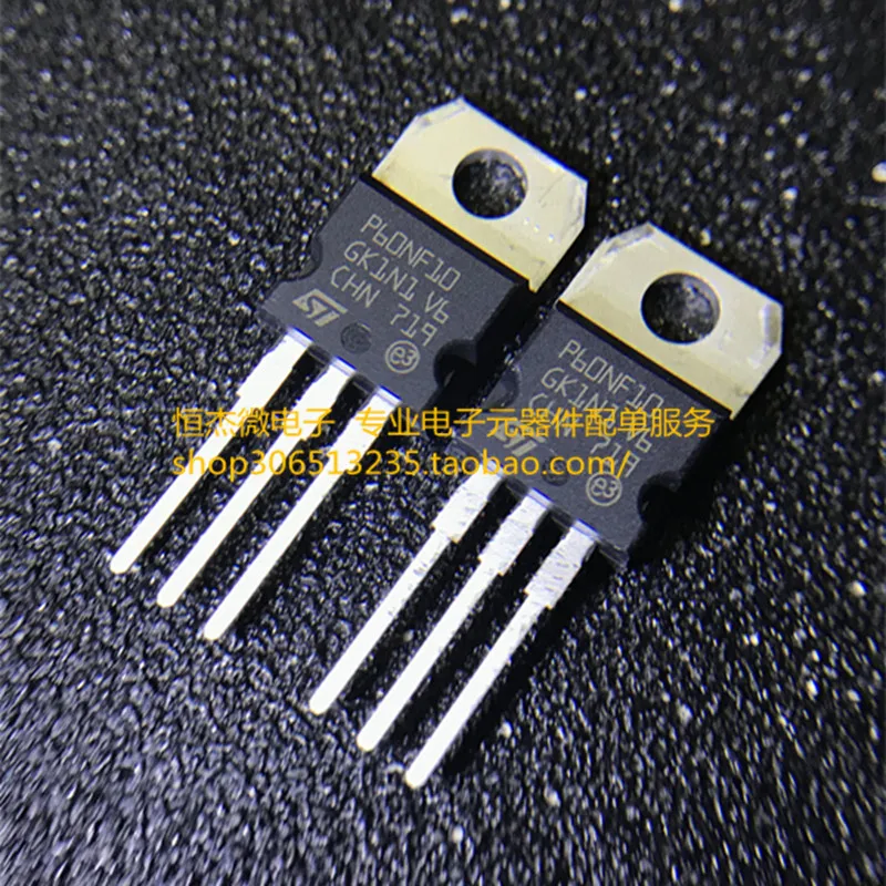 

5pcs/lot new original STP60NF10 P60NF10 TO-220 MOS field effect transistor 100V 60A