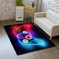 Home Area Gamer Rugs with Game Controller Design Non Slip Floor Mats for Kids Throw Carpet for Decor Living Bed Playrooms