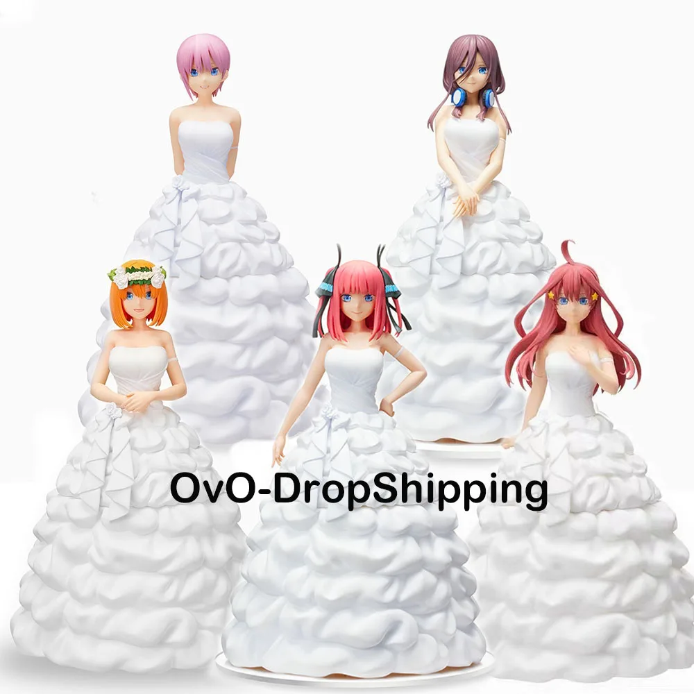 

Japanese Anime 5pcs/Set 10CM PVC Action Figure Q Version The Quintessential Quintuplets Toys Cartoon Nakano Nino Model Kids Gif