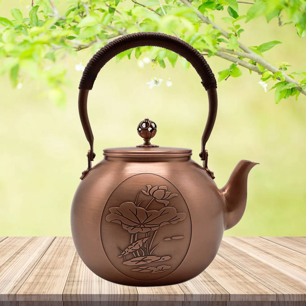 

1300ML Handmade Pure Copper Teapot Health Boiling Kettle Retro Style Copper Kettle Beauty Health Tea Set For Home