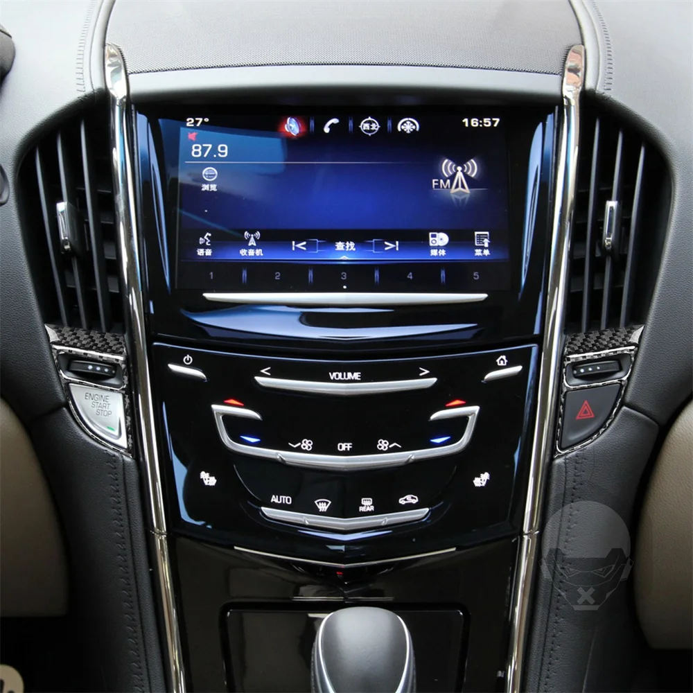 

For Cadillac Ats14-19 Central Air Conditioning Air Vent / 4 Pieces Of Carbon Fiber Decorative Stickers
