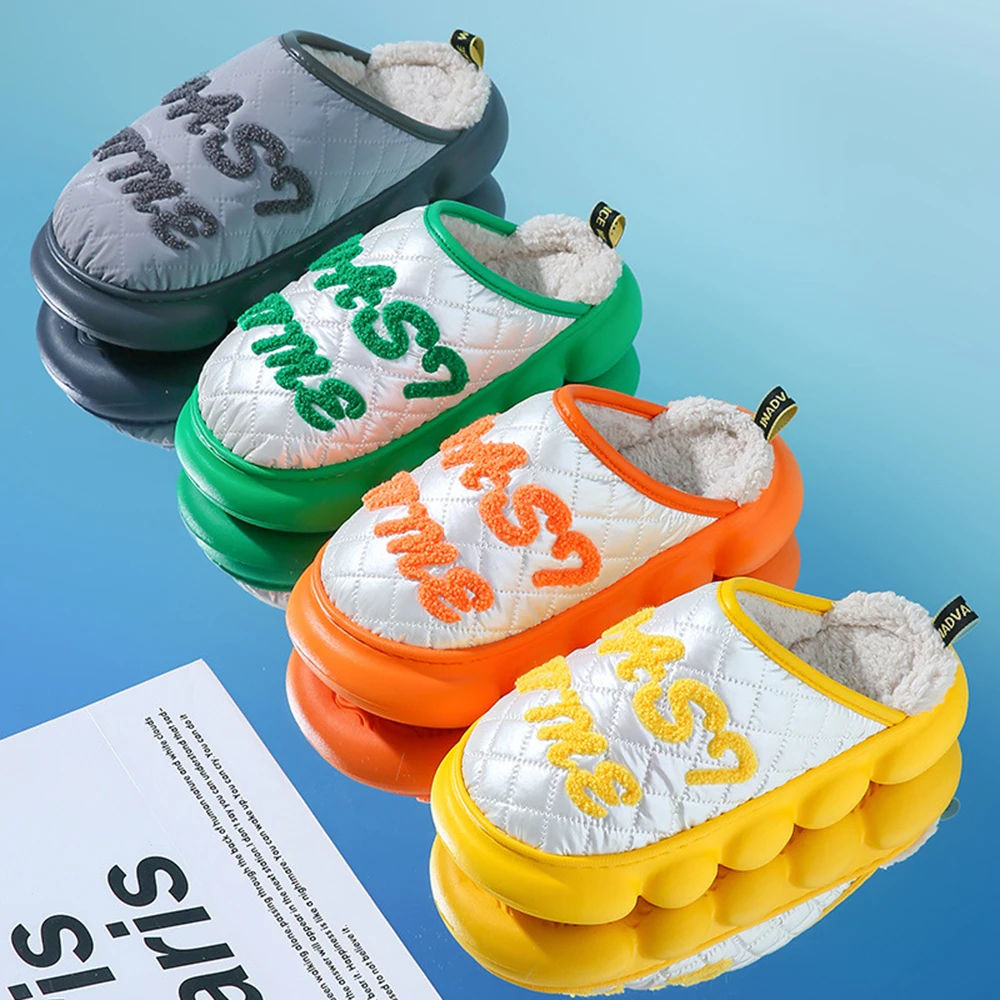 

Winter New Arrival Cool Balls Cotton Shoes Indoor Outdoor Waterproof Pu leather Designer Platform Women Men Slippers Warm qt847