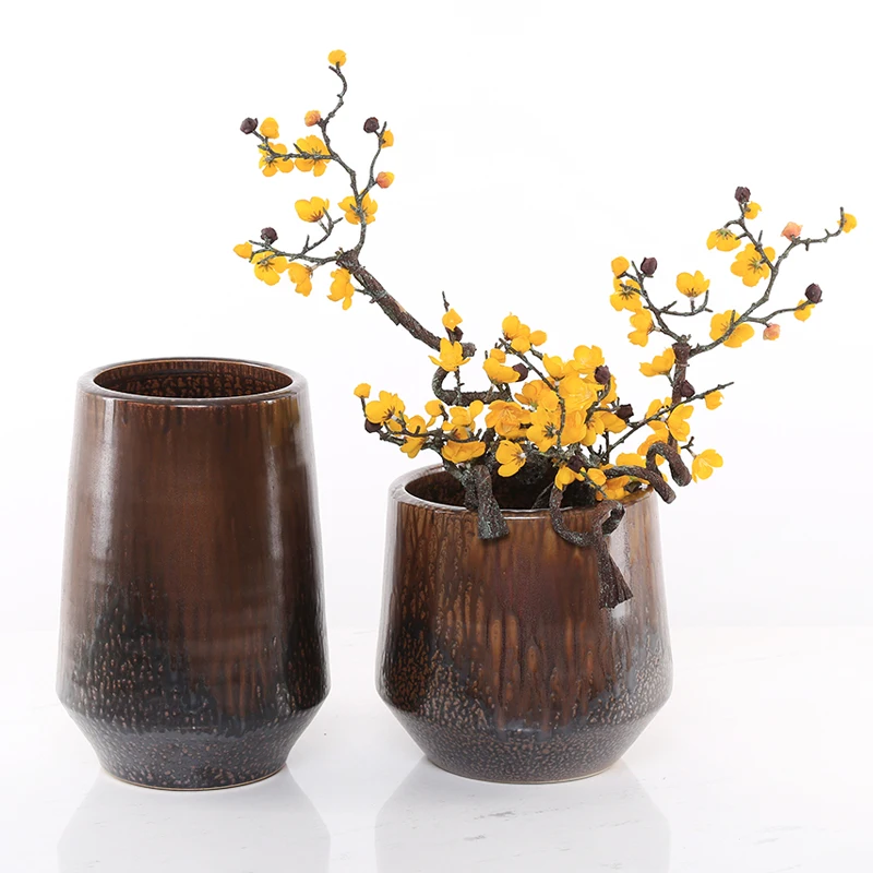

Mold Rose High Floor Interior Flower Vase Ceramic Bonsai Luxury Dry Grass Vase Decorative Maceteros Houses Decoration YX50VS