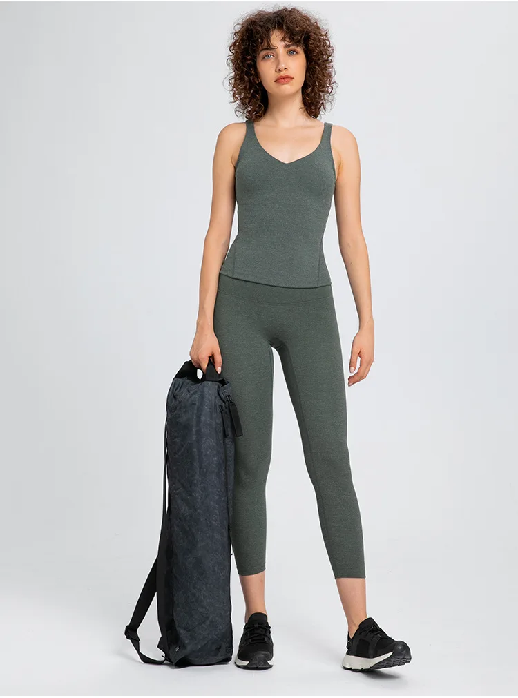 Womens Clothing Tank Top Yoga Sports Top Gym Fitness Vest Outdoor Jogging Workout Sport Underwear T-shirts with Chest Pad Bra