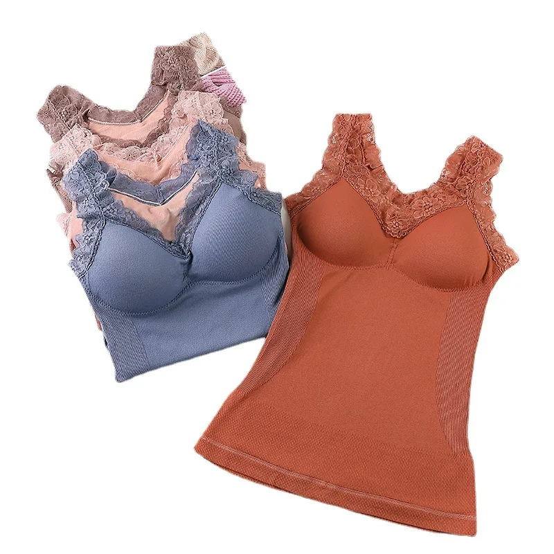 Утолщенный терможилет из модала кружевное флисовое термобелье зимнее Ropa Termica Mujer