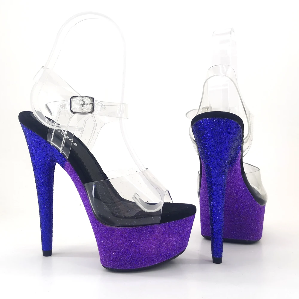 Leecabe 15CM/6Inch PVC Upper Platform party High Heels Shoes Pole Dance sandals Shoes