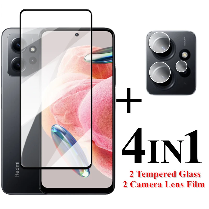

For Xiaomi Redmi Note 12 Global Screen Protector Full Cover Glass Redmi Note 12 Tempered Glass Redmi Note 12 Pro Plus Lens Flim