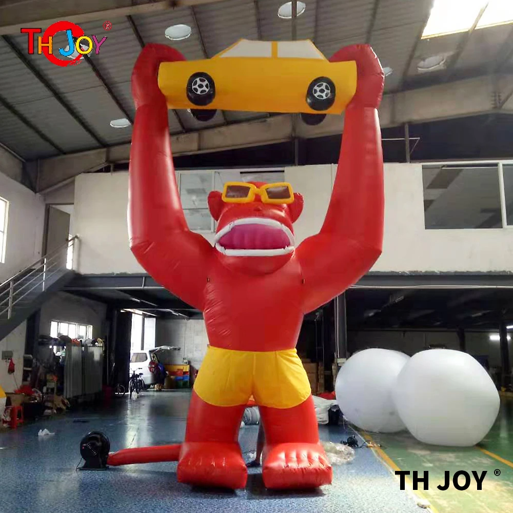 

free air ship to door,20ft 6m Giant Inflatable Gorilla cartoon,pvc Inflatable Gorilla monkey model Outdoor Advertising