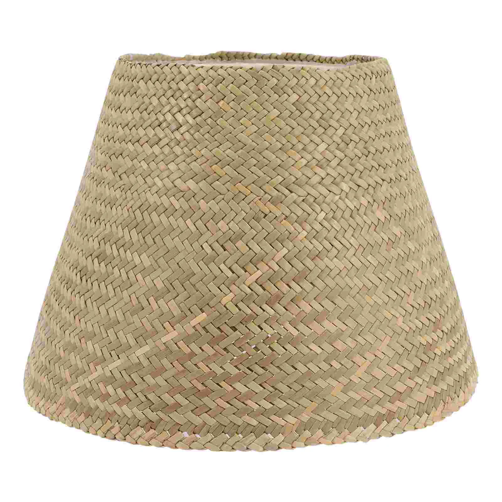 

Woven Lamp Shade Table Lampshade Rattan Weaving Lamp Shade Pastoral Style Lampshade for Home Living Room Bedroom Decoration