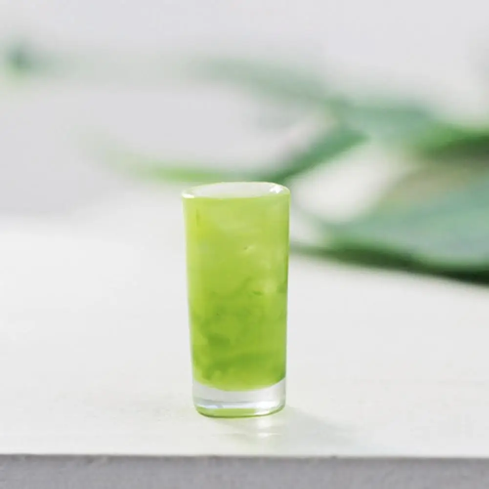 

Dollhouse Juice Attractive Decorative Props Supplies Dollhouse Resin Juice Cup Mini Juice for Girls