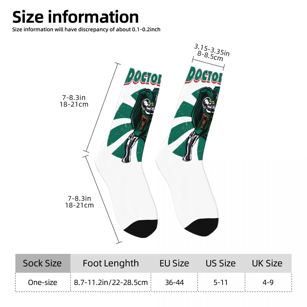 Злодей лучший для вас Мужские носки ретро Harajuku D-Doctor D-Dooms уличный стиль новинка