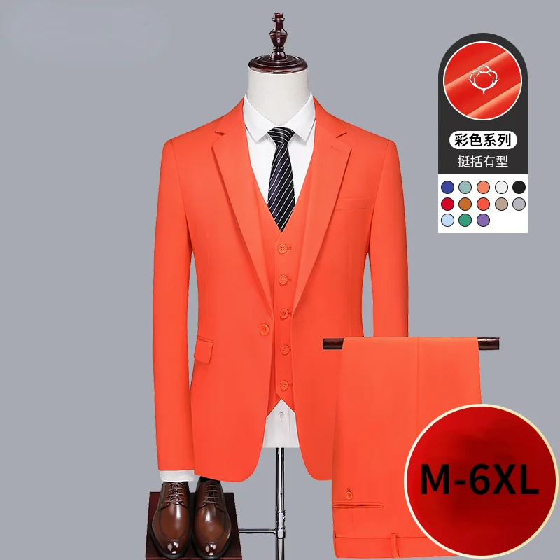 

new arrival fashion high quality Groom's business casual suit three piece men's spring summer size M L XL 2XL 3XL 4XL 5XL 6XL