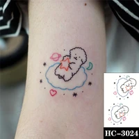 cute sheet puppy starry sky waterproof cartoon pattern temporary tattoo stickers kid women arm waist fake tatoos body art decal