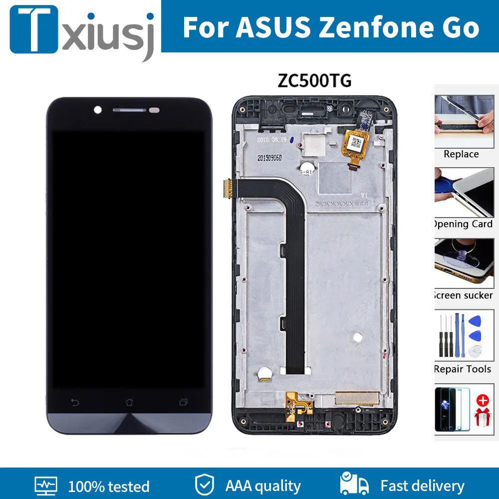 Оригинальный дисплей для ASUS Zenfone Go ZC500TG, ЖК-дисплей, сенсорный экран с рамкой для ASUS Zenfone go ZC500TG z00vd, ЖК-части