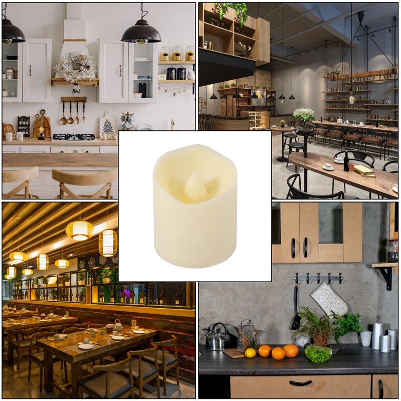 

24Pcs Flameless LED Candle Creative Wishing Tea Light Warm White Flameless Candle Halloween Christmas Decor Candle Light