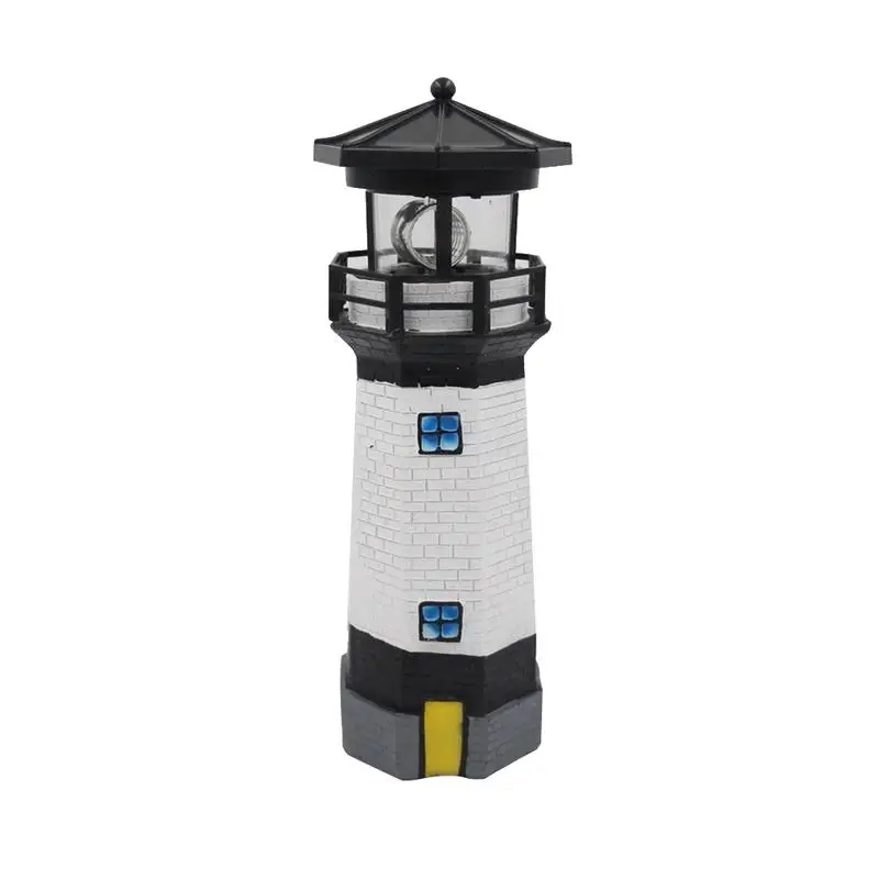 Solar Rotating Lighthouse LED Waterproof Outdoor Sensor Light Highbrightness LED Lamp Beads Garden Landscape Decoration Lamp