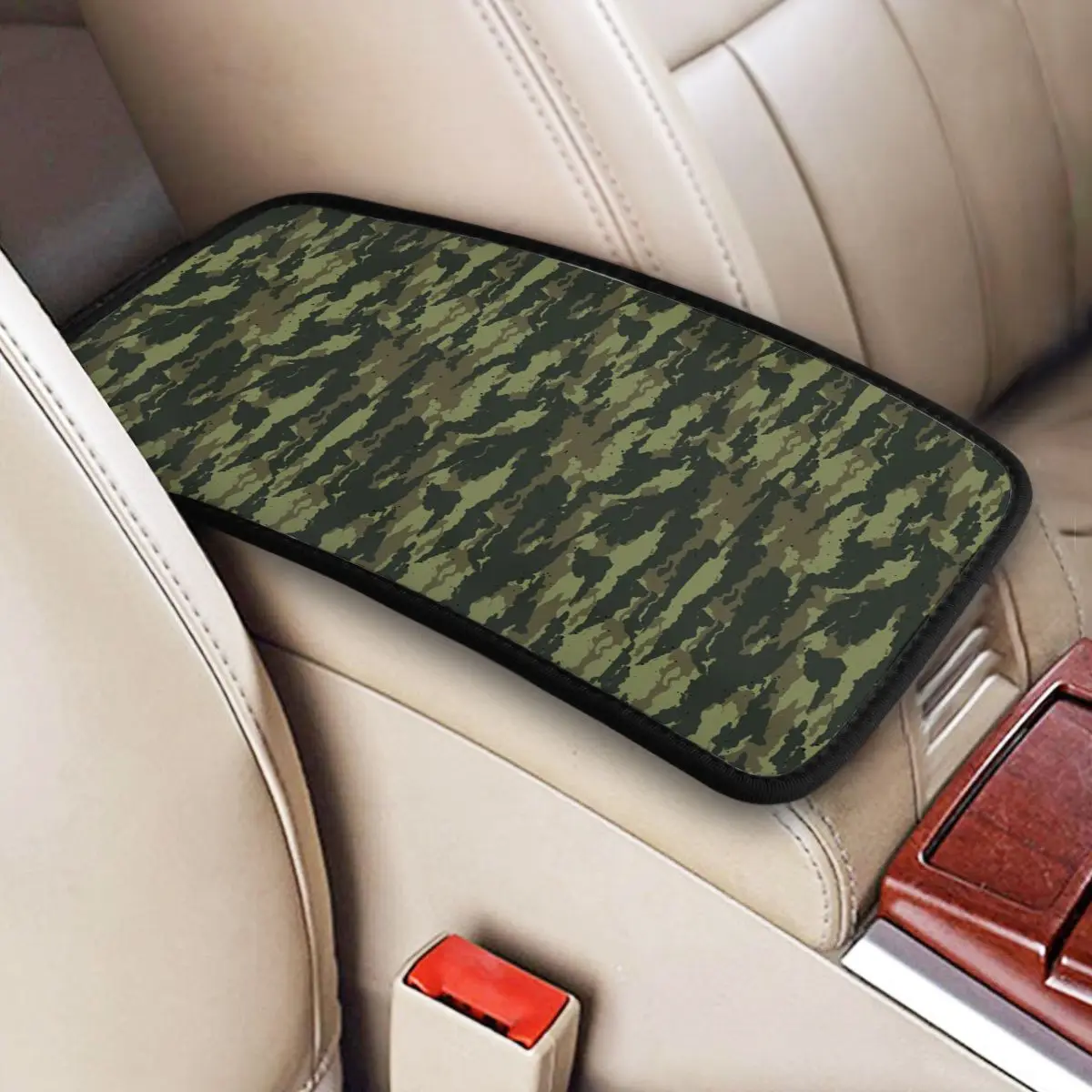 

Camo Center Console Cover Pad for Cars Camouflage Amry Car Decor Accessories Waterproof Armrest Cover Mat Storage Box Cover