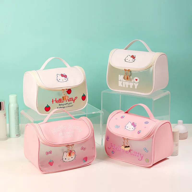 

Kawaii Hellokitty Сумка для хранения мультфильм Sanrio скраб косметичка для девочек большой емкости водонепроницаемая ручная сумка для стирки