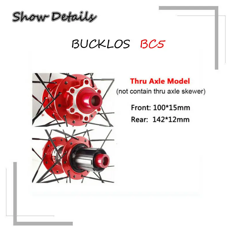 BUCKLOS QR/TA Wheelset 26&quot 27.5&quot 29&quot Carbon Hub Wheel Clincher Disc Brake Set 7-11S Wheels Bike parts | Спорт и