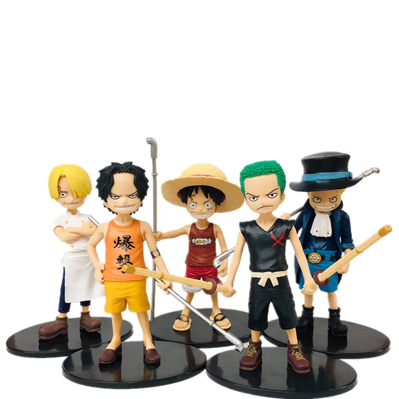 

15cm Anime Figure One Piece Monkey D. Luffy Roronoa Zoro Vinsmoke Sanji Sabo ACE Pvc Removable Figure Collection Model Ornament