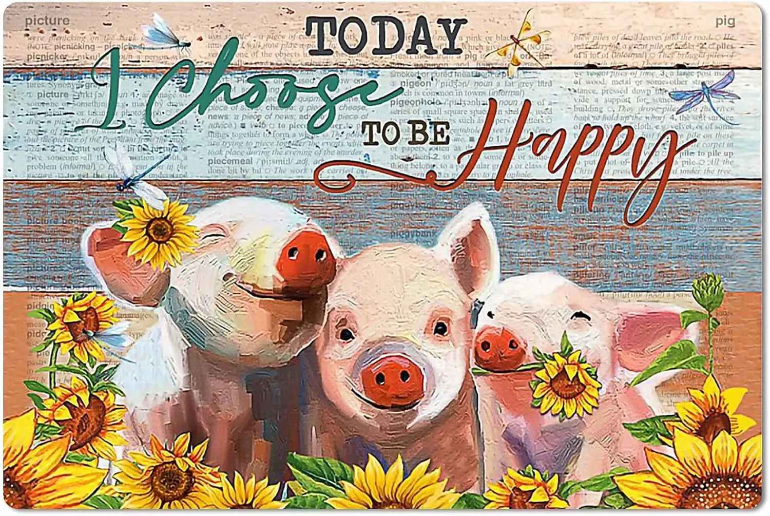 Милый Pg Metl Tn Sgn Tody to Hppy Rnch Ретро Плакат Grge Ktchen Wll Plque Домашний декор Frm Club Pntng 12x16 nch